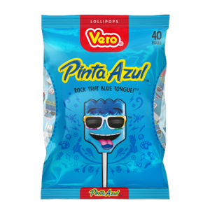 Vero Pinta Azul 40 piece Lollipop Bag www.allcitycandy.com for fresh and delicious candy treats