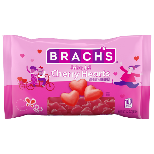 All City Candy Brach's Jube Jel Cherry Hearts Candy Valentine's Day Brach's Confections (Ferrara) 12-oz. Bag For fresh candy and great service, visit www.allcitycandy.com