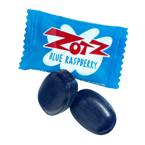 All City Candy Zotz Blue Raspberry 46 Count 8.1 oz. Bag G.B. Ambrosoli For fresh candy and great service, visit www.allcitycandy.com