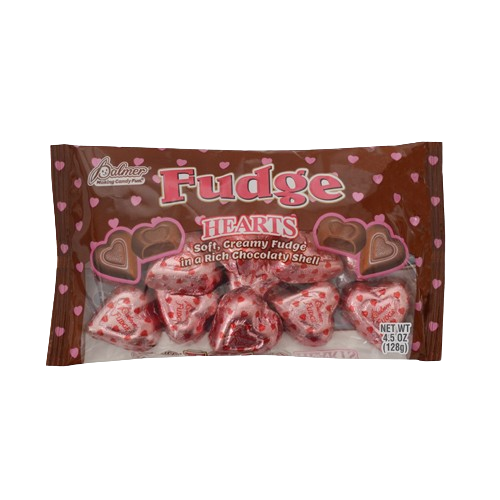 Palmer Fudge Foil Hearts 4.5 oz. Bag