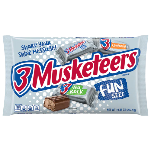 3 Musketeers Fun Size Candy Bars - 10.48-oz. Bag - All City Candy