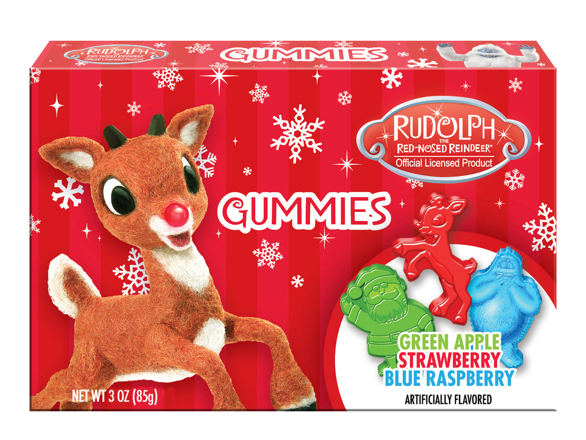 Rudolph the Red Nose Reindeer Gummies Theater Box 3 oz. Fun Stocking Stuffer. For fresh candy and great service, visit www.allcitycandy.com