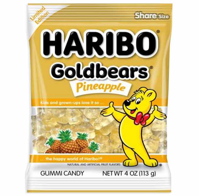 Haribo Goldbears Pineapple 4 oz. Bags