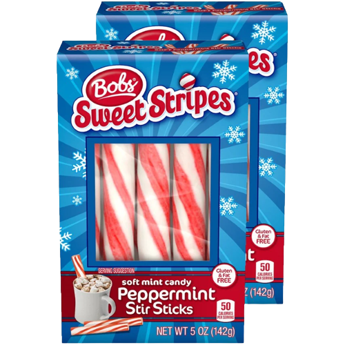 Light Blue & Red Candy Cane Stripes Stirring Straws