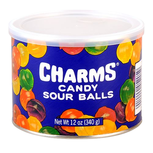 Charms Candy Sour Balls - 12-oz. Canister - All City Candy Charms Candy Sour Balls - 12-oz. Canister - All City Candy