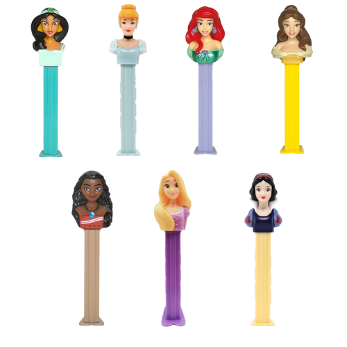 All City Candy PEZ Disney Princesses Collection Candy Dispenser - 1 Piece Blister Pack Novelty PEZ Candy For fresh candy and great service, visit www.allcitycandy.com