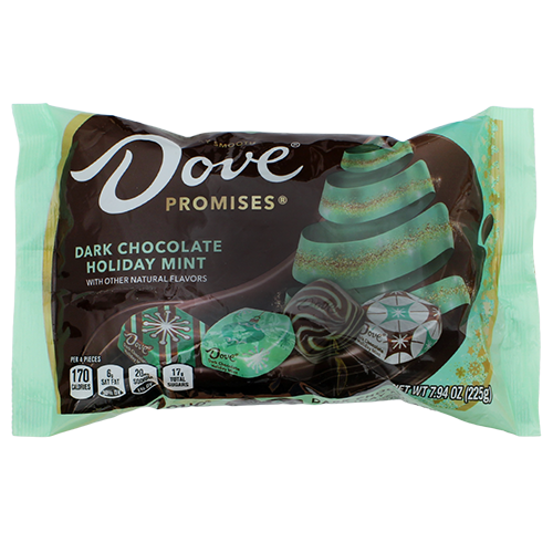 Dove Dark Chocolate Holiday Mint Promises 7.94 oz. Bag - Visit www.allcitycandy.com for great candy, service and delicious treats.