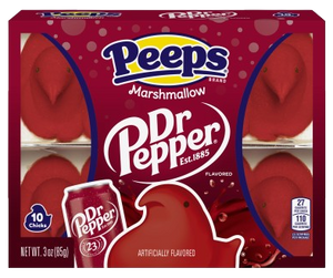 Peeps Marshmallow Chicks Dr. Pepper Flavors 10 count 3.0 oz. - For fresh candy and great service, visit www.allcitycandy.com