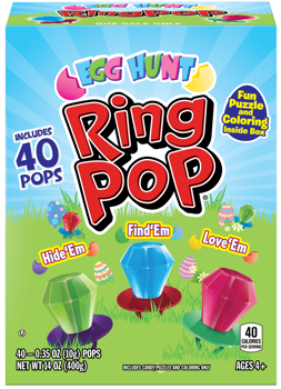 Easter  Egg Hunt Ring Pop 40 Count Box
