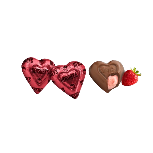 Hershey's Valentine Extra Creamy with Strawberry Creme Hearts 8.8 oz. - All  City Candy