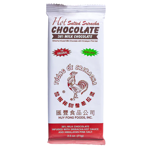 Hot Salted Sriracha Chocolate 36% Milk Chocolate Bar 2.5 oz. - All