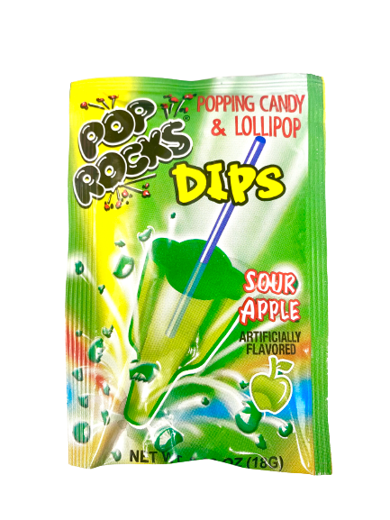 Pop Rocks Dips Sour Apple 0.63 oz.For fresh candy and great service, visit www.allcitycandy.com