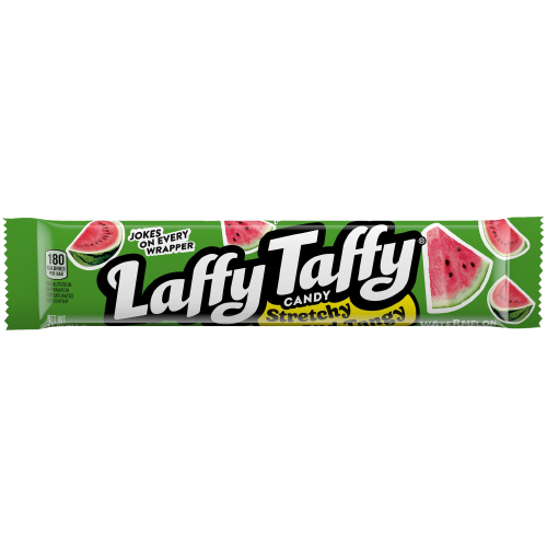 All City Candy Laffy Taffy Stretchy & Tangy Watermelon Candy Bar 1.5 oz. 1 Bar Taffy Ferrara Candy Company For fresh candy and great service, visit www.allcitycandy.com