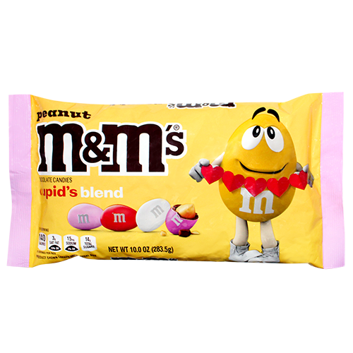 M&amp;M&rsquo;s Peanut Milk Chocolate Candies Valentine - 10-oz. Bag - All 
