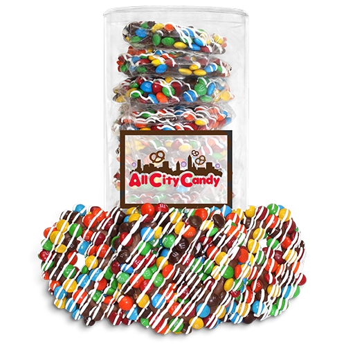 Milk Chocolate M&M's® Hand Dipped Premium Pretzel Twists 10 pc