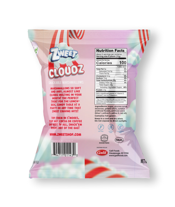 Zweet Cloudz Strawberry Hearts Marshmallows 3.5 oz. Bag