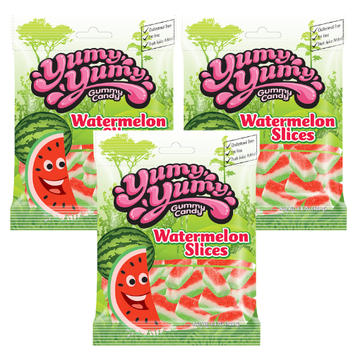 yumy.。.:*☺︎ Yumy Yumy Watermelon Slices 4.5 oz. Peg Bag - All City Candy