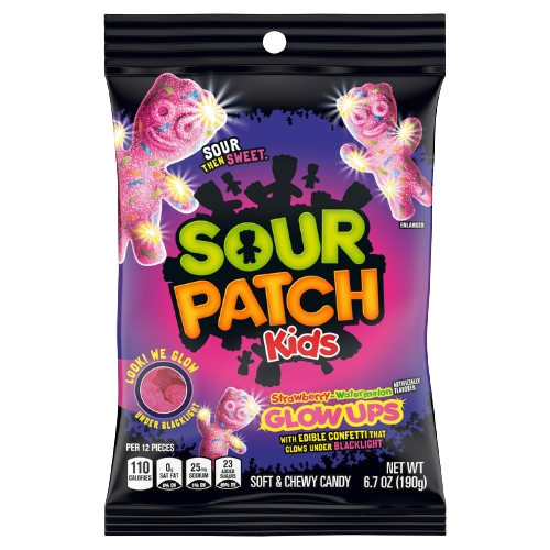 Sour Patch Kids Glow Ups 6.7 oz. Bag - Visit www.allcitycandy.com for great candy and delicious treats!