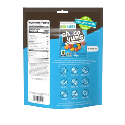 Choco Yums Allergy Friendly Vegan Chocolate Candy 3.5 oz - All