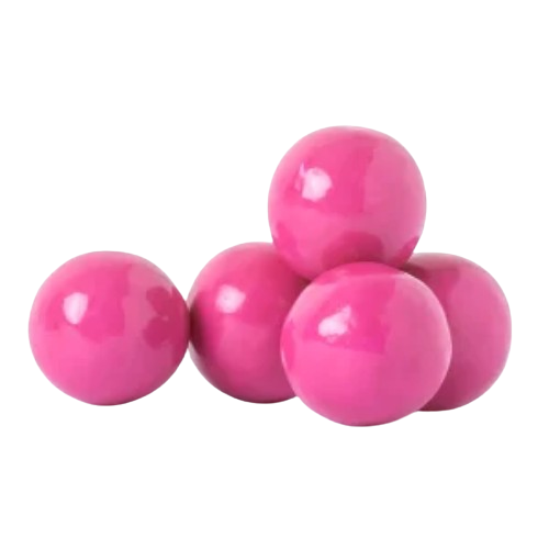 All City Candy 1" Bright Pink Gumballs Bubble Gum Flavor 3 lb. Bulk Bag - Visit www.allcitycandy.com for great candy and delicious treats!