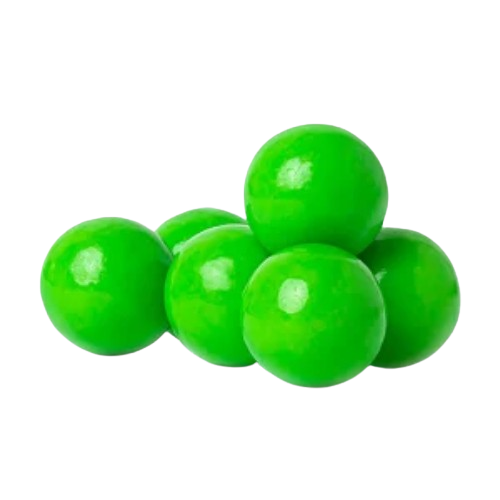 All City Candy 1" Green Gumballs Apple Flavor 3 lb. Bulk Bag - Visit www.allcitycandy.com for great candy and delicious treats!