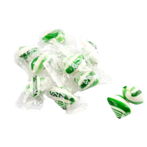 Atkinson's Green & White Wintergreen Twists 3 lb. Buk Bag  - For fresh candy and great service, visit www.allcitycandy.com