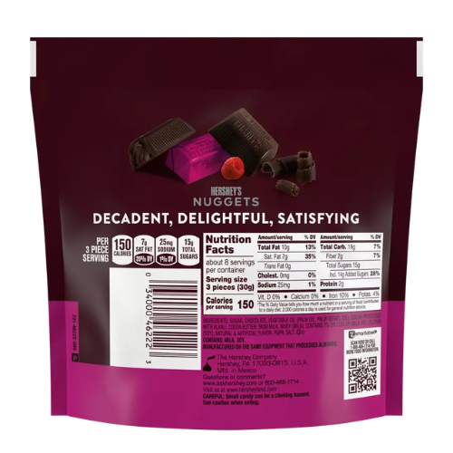 希少NuggetsⅡOriginalArtyfactsfromtheBritis Hershey's Nuggets Dark Chocolate Raspberry Decadence, 8.1 oz - All