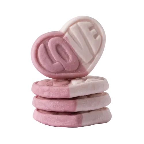 Swedish Style Strawberry Vanilla Heart Gummies – Love Candy - All