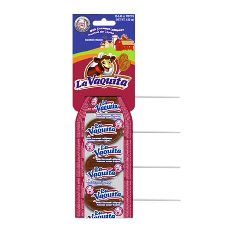 La Vaquita Milk Caramel Lollipop 9 piece Strip