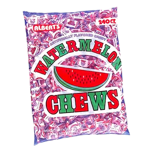 All City Candy Albert's Watermelon Chews Candy - 240 Piece Bag Chewy Albert's Candy For fresh candy and great service, visit www.allcitycandy.com