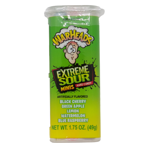 All City Candy WarHeads Mini Extreme Sour Hard Candy - 1.75 oz. Pack Impact Confections For fresh candy and great service, visit www.allcitycandy.com