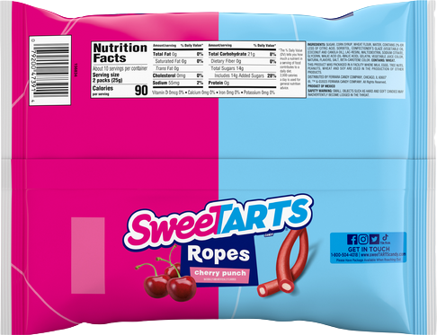 SweeTARTS Cherry Punch Soft & Chewy Ropes Candy Fun Size - 9-oz