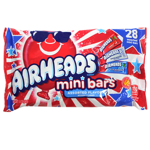 Airheads Mini Bars Assorted Red White Blue 12 oz. Bag - For fresh candy and great service, visit www.allcitycandy.com