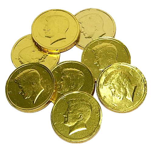 Gold Foiled Milk Chocolate Half Dollar Coins Bulk Bags All City