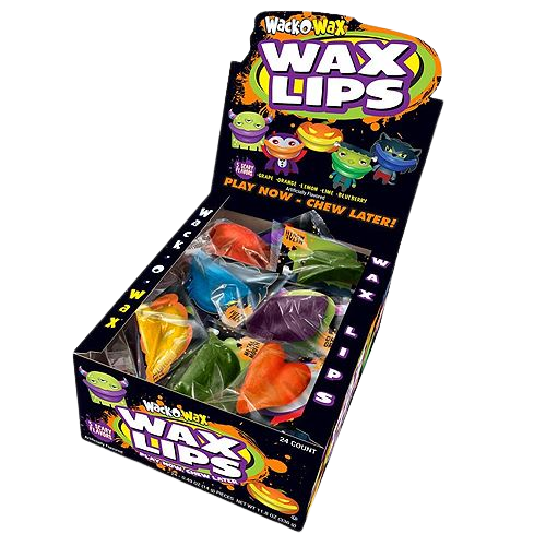  Wack-O-Wax Wax Lips 24-Count Box, Cherry Flavor : Sports &  Outdoors
