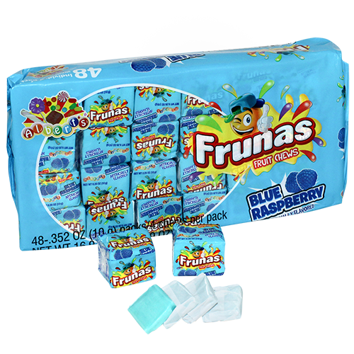Frunas Blue Raspberry Fruit Chews - Pack of 48 - All City Candy