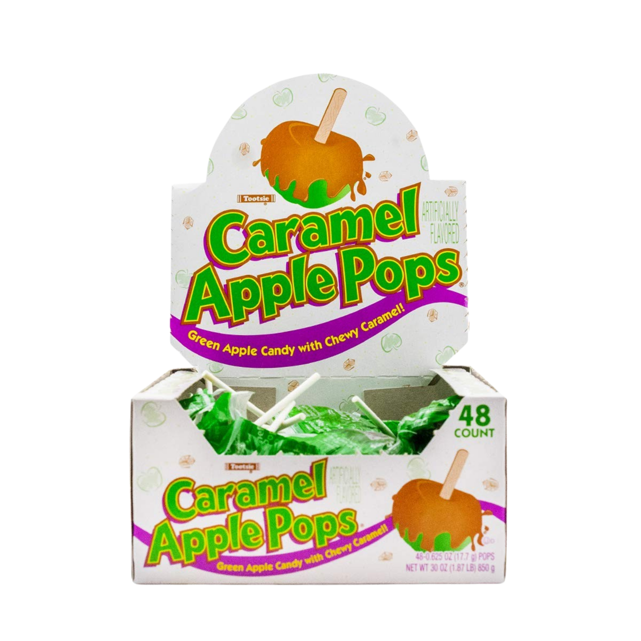 All City Candy Tootsie Caramel Apple Pops Lollipops - Case of 48 Lollipops & Suckers Tootsie Roll Industries For fresh candy and great service, visit www.allcitycandy.com