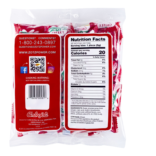 Zotz Cherry 46 Count Bag - All City Candy Zotz Cherry 46 Count Bag - All City Candy