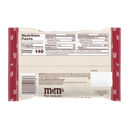 M&M Holiday Toasty Vanilla 7.44 oz. Bag - All City Candy