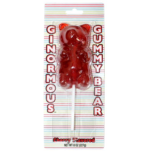 GINORMOUS® 1/2 LB Cherry Gummi Lollipop – Jumbo Sweet Treat - All
