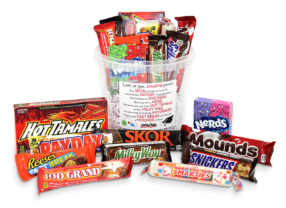 Graduation Candy Bar Poem Gift Tub - For fresh candy and great service, visit www.allcitycandy.com