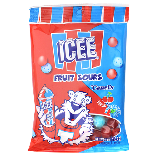 Canel's ICEE Fruit Sours Candy – Cherry & Blue Raspberry, 4 oz