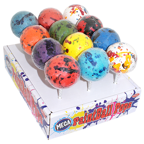 ちょこ Mega Paintball Pops – Huge Jawbreaker Lollipop, Colorful