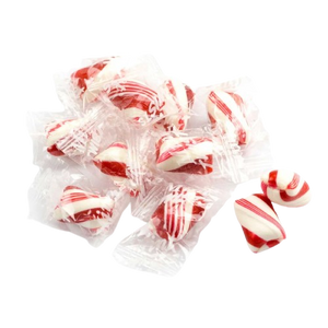 All City Candy Red and White Striped Peppermint Hard Candy Twists - 3 LB Bulk Bag Bulk Wrapped Atkinson's Candy For fresh candy and great service, visit www.allcitycandy.com