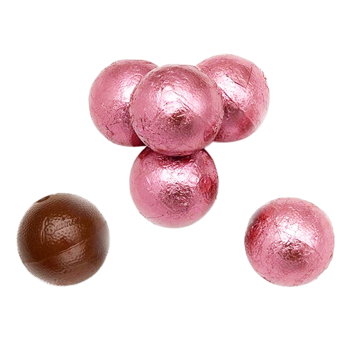 All City Candy Palmer Pink Foiled Double Chocolate Chocolate Balls - 3 LB Bulk Bag Bulk Wrapped R.M. Palmer Company For fresh candy and great service, visit www.allcitycandy.com