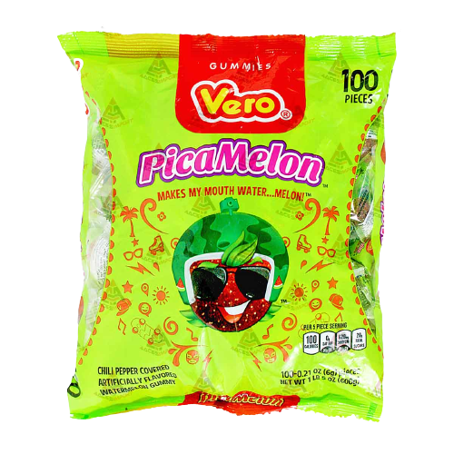 Vero Pica Melon Gummy with Chili Candy 100 piece Bag
