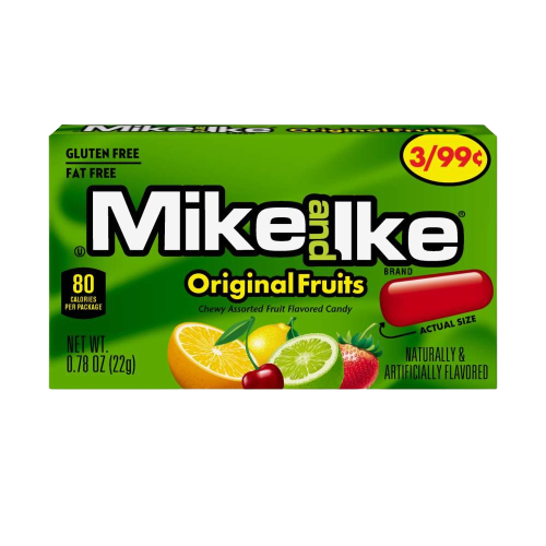 Mike and Ike Original Fruits 0.78 oz. Box