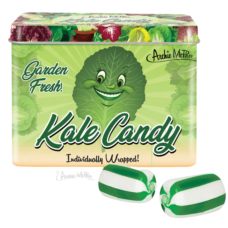 All City Candy Archie McPhee Kale Candy - 2.5 oz Tin For fresh candy and great service, visit www.allcitycandy.com