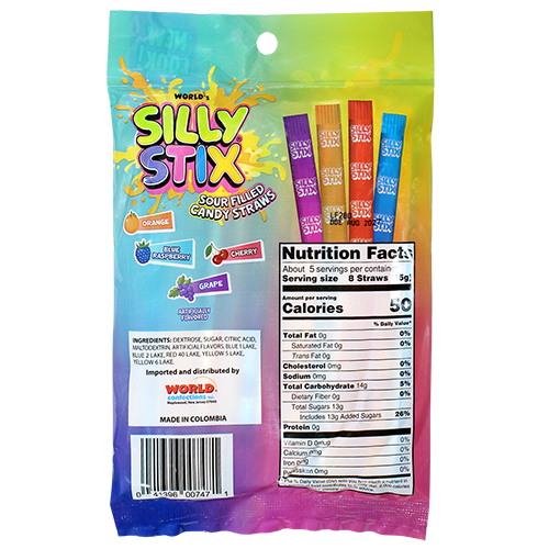 World's Silly Stix Straws 2.75 oz. Bag - All City Candy World's Silly Stix Straws 2.75 oz. Bag - All City Candy