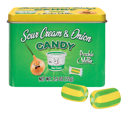 Archie McPhee Sour Cream and Onion Candy 2.5 oz. Tin